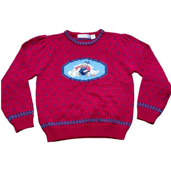 Vintage Goose Northern Isles Pink Crewneck Sweater Small Duck Bunny - Picture 3 of 7